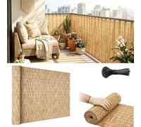 Rouleau Clôture en Roseaux Naturels avec Attaches 100/120/130/150/180 cm Brise Vue Bambou Intimité Canisse Pare Soleil Coupe Vent pour Jardin Balcon Extérieur Terrasse Piscine(Blanc)