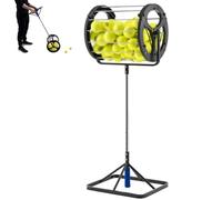 Rouleau collecteur de balles de tennis portable - Récepteur automatique jusqu'à 80 balles - Design ergonomique en acier inoxydable - Idéal pour les écoles, les entraîneurs et les clubs