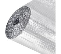 Rouleau D’Isolation Réfléchissant en Aluminium Double Feuille De Bulle Auto-adhésif, Bouclier Thermique Isolation Thermique Barrière Rayonnante pour Fenêtre Conduit, Silver, 1 * 50m