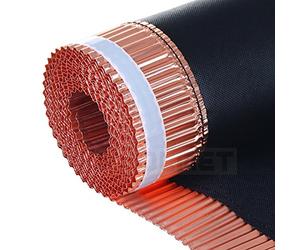 Rouleau d'arêtier, Rouleau de faîtage, Bande anti-mousse, 330 mm x 5m | Cuivre + non-tissé, perméable à la vapeur, bandes adhésives en butyle, anti-mousse et anti-lichens
