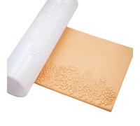 Rouleau d'argile en acrylique pour la fabrication de boucles d'oreilles avec motifs floraux et poignée facile à prendre en main en cuir de vachette Outil de poterie Rouleau de texture