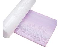 Rouleau d'argile en acrylique pour la fabrication de boucles d'oreilles avec motifs floraux et poignée facile à prendre en main en cuir de vachette Outil de poterie Rouleau de texture