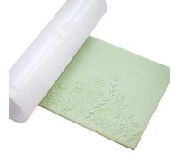 Rouleau d'argile en acrylique pour la fabrication de boucles d'oreilles avec motifs floraux et poignée facile à prendre en main en cuir de vachette Outil de poterie Rouleau de texture