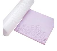 Rouleau d'argile en acrylique pour la fabrication de boucles d'oreilles avec motifs floraux et poignée facile à prendre en main en cuir de vachette Outil de poterie Rouleau de texture