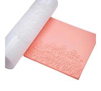 Rouleau d'argile en acrylique pour la fabrication de boucles d'oreilles avec motifs floraux et poignée facile à prendre en main en cuir de vachette Outil de poterie Rouleau de texture