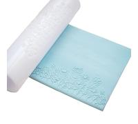 Rouleau d'argile en acrylique pour la fabrication de boucles d'oreilles avec motifs floraux et poignée facile à prendre en main en cuir de vachette Outil de poterie Rouleau de texture