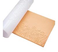 Rouleau d'argile en acrylique pour la fabrication de boucles d'oreilles avec motifs floraux et poignée facile à prendre en main en cuir de vachette