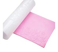 Rouleau d'argile en acrylique pour la fabrication de boucles d'oreilles avec motifs floraux et poignée facile à prendre en main en cuir de vachette Outil de poterie Rouleau de texture