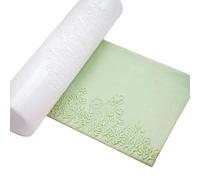 Rouleau d'argile en acrylique pour la fabrication de boucles d'oreilles avec motifs floraux et poignée facile à prendre en main en cuir de vachette Outil de poterie Rouleau de texture
