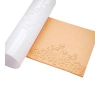 Rouleau d'argile en acrylique pour la fabrication de boucles d'oreilles avec motifs floraux et poignée facile à prendre en main - Moule à texture en cuir de vache - Outil de poterie - Rouleau de