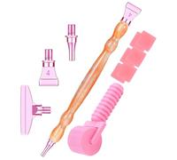 Rouleau d'art diamant avec pointes en acier et stylo, outil de bricolage essentiel pour la broderie de strass, rouleau à main facile à prendre en main (orange + rose + rose)
