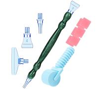 Rouleau d'art diamant avec pointes en acier et stylo, outil de bricolage essentiel pour la broderie de strass, rouleau à main facile à prendre en main (vert + bleu + bleu)