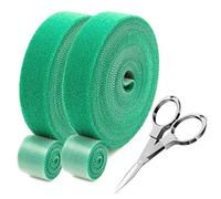 Rouleau d'attaches de support pour plantes grimpantes avec cutter - 1,27 cm x 10 m - Vert - Ruban auto-agrippant en nylon - Réutilisable