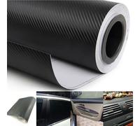 Rouleau d'autocollants 3D en fibre de carbone pour intérieur de voiture - Pour tableau de bord - Matériau extensible et ferme - Pour plusieurs surfaces