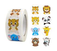 Rouleau d'autocollants animaux mignons | 500 adorables autocollants d'encouragement ronds pour animaux,Autocollants d'étiquette cadeau de 1 pouce, petits autocollants autocollants de récompense parfai
