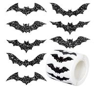 Rouleau D'autocollants De Chauves-souris D'Halloween Imperméables Repositionnables Pour Fête Artisanat Décoration Enveloppe
