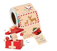 Rouleau d'autocollants de Noël - 150 g - 500 autocollants assortis de dessins animés, sceaux d'enveloppes de vacances et étiquettes cadeaux pour fournitures de scrapbooking, cartes de vœux, cartes