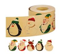 Rouleau d'autocollants de Noël 200 pièces d'autocollants pour sachets cadeaux festifs - Pour scrapbooking, projets scolaires, faveurs de fête, bouteilles d'eau