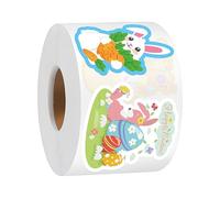 Rouleau d'autocollants de Pâques | Autocollants motif œuf de lapin | 8 motifs autocollants étanches Happy Easter - pour scrapbooking, enveloppe, carte, anniversaire, festival, fête, bouteille