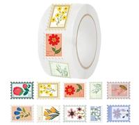 Rouleau d'autocollants en forme de fleur - Rouleau d'autocollants pour sceaux d'enveloppes | Étiquettes autocollantes pour journal indésirable, travaux manuels, planificateurs, emballage de courrier