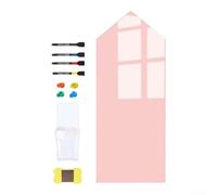 Rouleau d'autocollants en papier pour tableau blanc, réutilisable, vierge pour pages hebdomadaires et mensuelles, notes et tableaux à message pour le bureau des enfants et les bureaux à domicile (rose