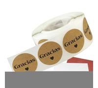 Rouleau d'autocollants Gracias - Étiquettes en papier, décor d'étanchéité auto-adhésif | Autocollants d'emballage de remerciement légers, pour enveloppes de petites entreprises, fournitures d'em