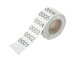 Rouleau d'autocollants numérotés consécutifs 00011000 pour plantes et inventaires. Pour étiquetage, conçu pour améliorer l'organisation et la facilité d'identification des articles
