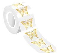 Rouleau d'autocollants papillons dorés autocollants en PVC pour ordinateurs portables journaux intimes et accessoires de décoration de la maison Papillons dorés Rouleau d'autocollants