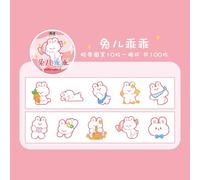 Rouleau De 100 Autocollants Animaux, Pingouin, Chiot, Chat, Washi Tape, Série Zoo, Décoration Pour Manuel Journal Intime