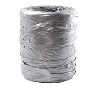 Rouleau de 220 yards de raphia synthétique, ruban en papier de raphia naturel, artisanat pour cadeaux, bouquets de Noël, décoration, 200 m (métal argenté)