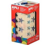 Apli Kids 11635 Rouleau de 2360 gommettes étoiles argent holographique