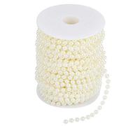 Rouleau de 25 m de perles de ponçage, perles de fil, perles artificielles, collier de perles, guirlande pour la décoration de la maison de noce, 6 mm beige