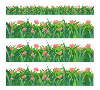 Rouleau de 32 pieds de bordure de tableau d'affichage mural extérieur personnalisé, décoration de tableau d'affichage en herbe verte adaptée aux fêtes et aux repas, Green Grass Bulletin Board Border