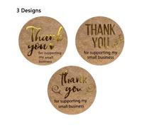 Rouleau De 500 Autocollants Kraft, Feuille D'or, Merci De Soutenir Ma Petite Entreprise