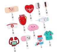 Rouleau de badge d'infirmière, écussons brodés, clip antidérapant, support de santé durable pour personnel médical, rouleau de badge d'infirmière
