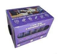 Rouleau de bande abrasive en oxyde d'aluminium avec base en nylon flexible pour surfaces incurvées et planes Idéal pour le travail du métal et la réparation de carrosserie 25 mm x 8 m (B)