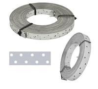 Rouleau de bande de fixation en acier galvanisé perforé multi-usage 25 mm x 1,5 mm TM1 (10 mètres)