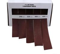 Rouleau de bande émeri multifonction de 6 m de long et 25 mm de large avec 5 options de grain 150# à 600# de papier abrasif sec pour bois, métal, verre avec dos en tissu nylon pour anti-étirement
