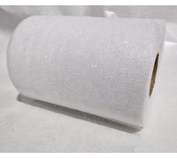 Rouleau de bobine de tulle avec paillettes blanches, largeur 12,5 cm x 50 m, décoration de bricolage
