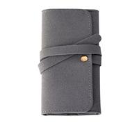 Rouleau de boîte à bijoux en cuir pour économiser de l'espace avec plusieurs poches pour boucles d'oreilles, bagues, colliers, sac d'emballage portable, pochette de rangement pour bijoux enroulable