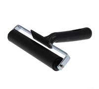 Rouleau de brayer en caoutchouc antidérapant de 6 cm/10 cm/15 cm pour impression, scrapbooking et travaux manuels - Outil à main noir avec poignée en plastique de 11 cm, 1 pièce (15 cm)