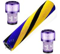 Rouleau de brosse de rechange compatible avec l'aspirateur à main Dyson V12 Detect Slim, pièce de rechange n° 971634-01, avec 2 packs de filtres HEPA V12