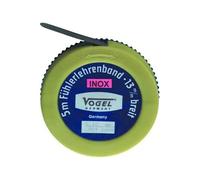 Rouleau de cerclage calibré en acier inoxydable 5 m x 12,7 mm pour fixation et emballage résistant.