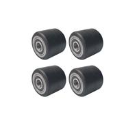 Rouleau de chargement silencieux, 4 pièces de rouleau de transpalette hydraulique manuel, bande de roulement en caoutchouc, noyau en fer, roulement intégré, ouverture 20 mm.