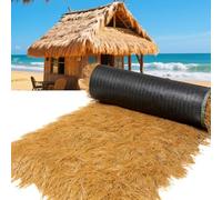 Rouleau De Chaume Synthétique Pour Cabane Tiki,Toit En Chaume Synthétique Imperméable,Toit En Chaume Roulé,pour Décoration De Patio,Piscine,Plage(1x1m(39.4x39.4in))