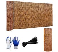 Rouleau de clôture de confidentialité en bambou naturel résistant aux intempéries - Panneau de jardin découpable pour balcon, cour, terrasse, piscine, disponible en hauteur de 0,6 m à 1,8 m (H x L)