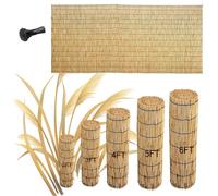 Rouleau de clôture décoratif en bambou naturel pour balcon, cour, piscine, balcon, clôture avec attaches zippées, facile à installer (1,22 x 10 m)