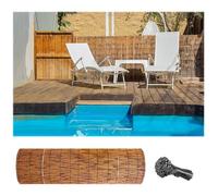 Rouleau de clôture décorative en bambou, 1,8 m de haut x 15,2 m de long, brise-vue pour jardin, terrasse, porche, piscine, clôture en bambou durable avec attaches de câbles, idéale pour la protection