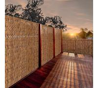 Rouleau de clôture d'extérieur en bambou 120 x 500 cm - Imperméable et pare-soleil pour jardin, terrasse, balcon, tonnelle, décoration de jardin, auvent enroulable