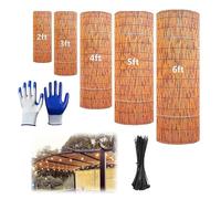 Rouleau de clôture d'intimité en bambou naturel pour extérieur, terrasse, balcon, arrière-cour, mur de jardin, 1,5 m de hauteur x 7,9 m de long, idéal pour l'intimité et l'esthétique de la cour